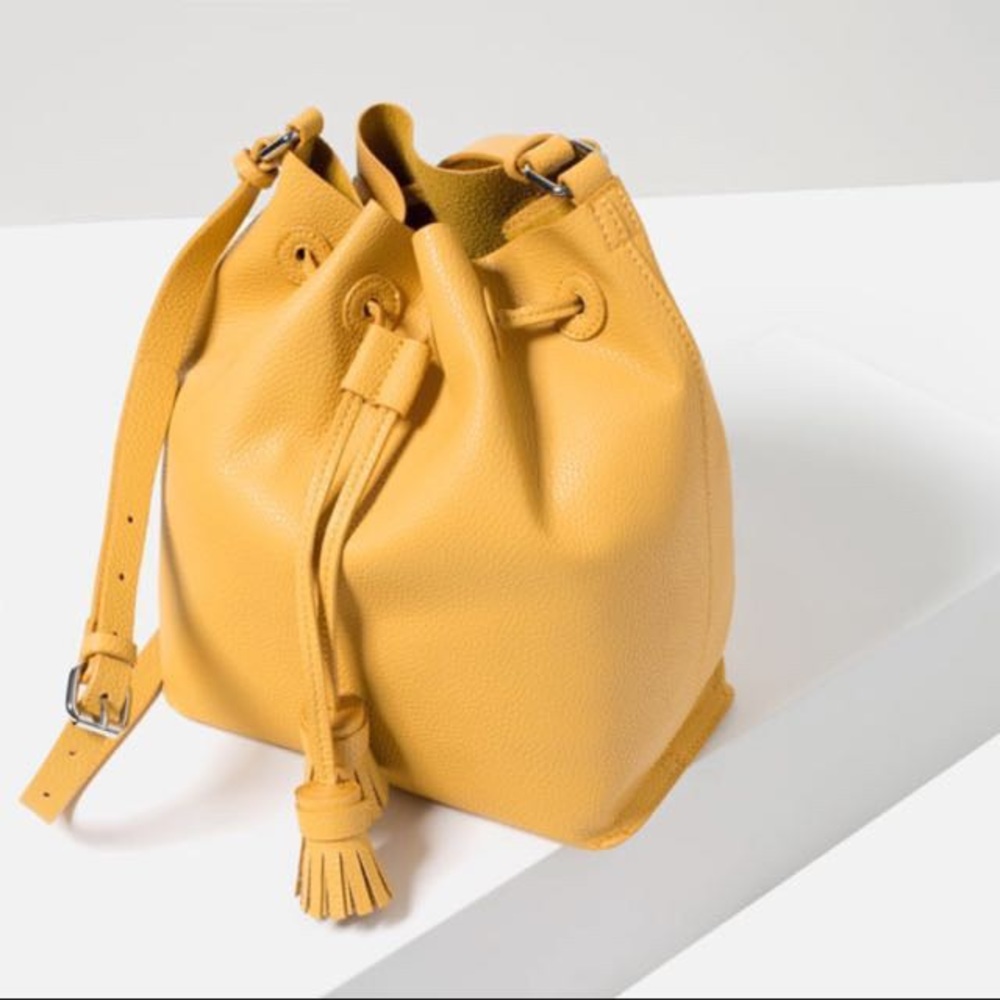 Faux leather yellow bag